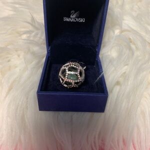 Swarofski silver tone cocktail ring